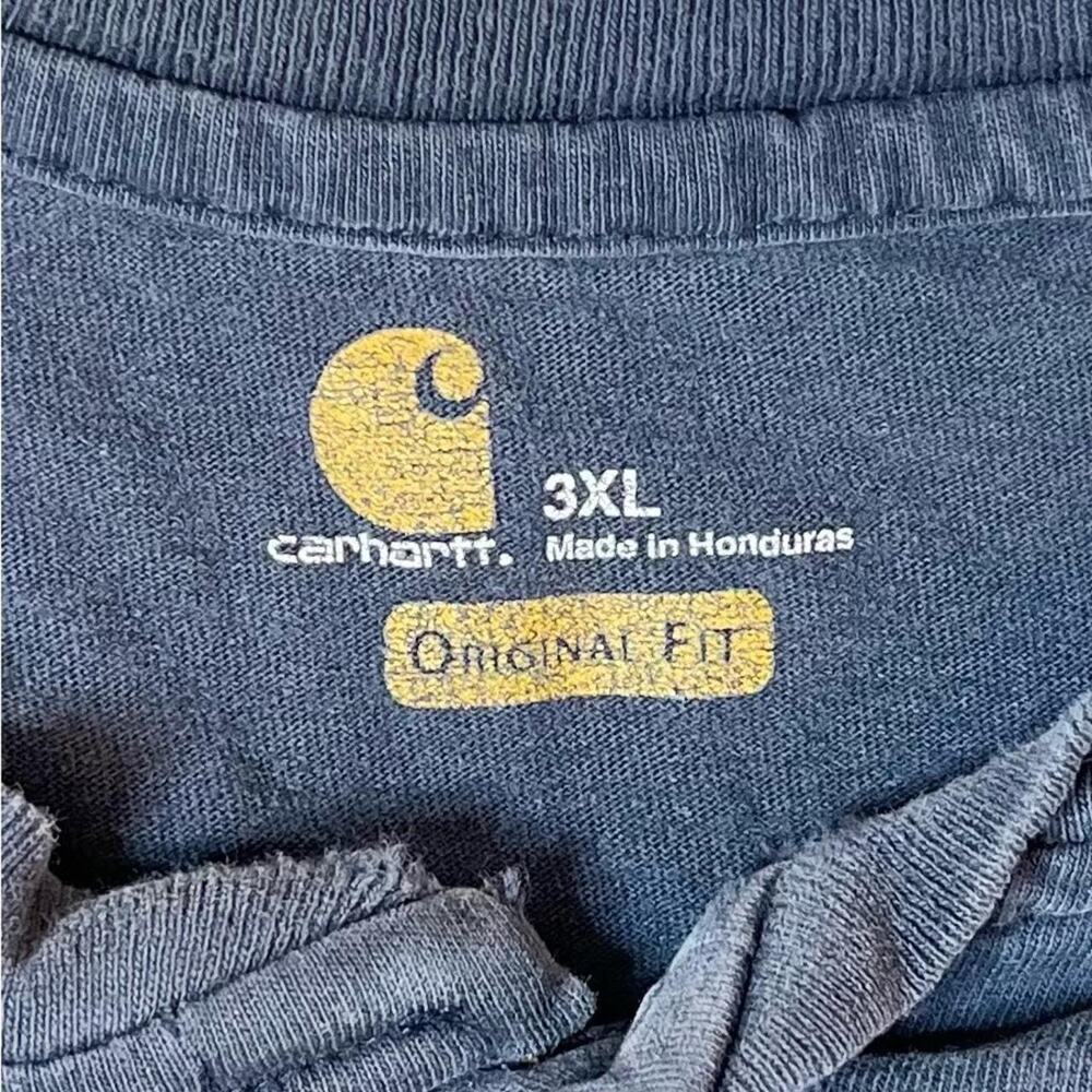 Carhartt Navy Blue Pocket Henley T-Shirt 3XL Original Fit - Picture 3 of 8